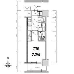 S-RESIDENCE亀島駅前ascent 1Kの間取図画像