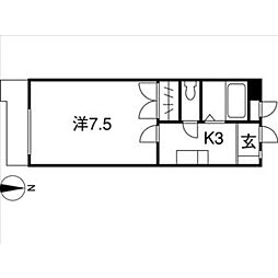 ベラ藤見ヶ丘 1Kの間取図画像