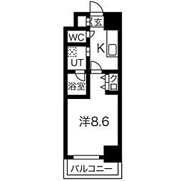 ベルルージュ中村公園 1Kの間取図画像