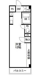 マリンビュー ワンルームの間取図画像