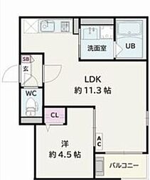 Jack sambanII 1LDKの間取図画像