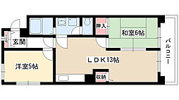 第二本郷水野ビル 2LDKの間取図画像