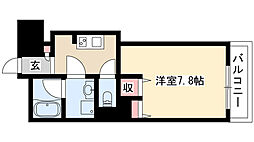 ラルーチェ川名 1Kの間取図画像