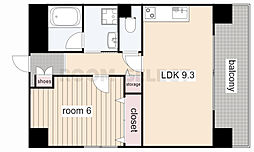 プランドール千種 1LDKの間取図画像