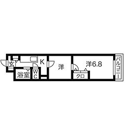 ヒルズ辨天 2Kの間取図画像
