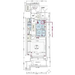 エステムコート名古屋新栄2アリーナ 1Kの間取図画像