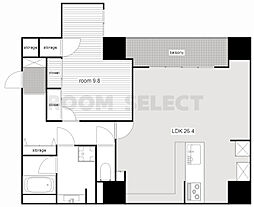 Blancasa久屋大通 1LDKの間取図画像