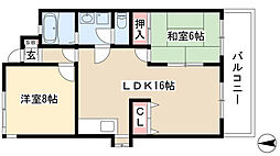 ロイヤルマンション丁田 3DKの間取図画像