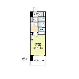 ラドゥセール山王 1Kの間取図画像