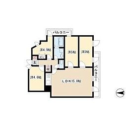 オーシャンUO 3LDKの間取図画像