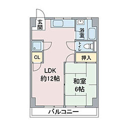 水野マンション 1LDKの間取図画像