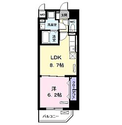 ラフレシールクワトロ 1LDKの間取図画像