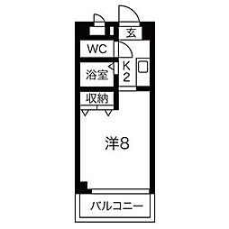 ルーチェ・パラシオ 1Kの間取図画像