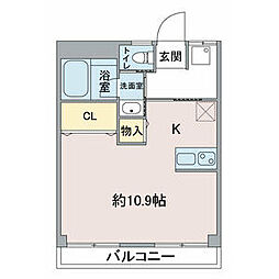 藤田ビル 1Kの間取図画像