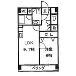 レージュ高道 1LDKの間取図画像