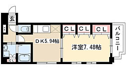 シティーパル桜山 1DKの間取図画像