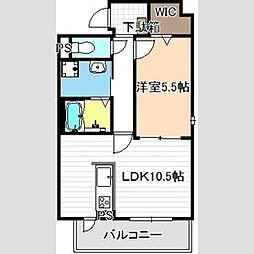 コンフォルト 1LDKの間取図画像