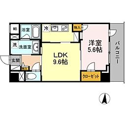レジデンス丸の内七間町 1LDKの間取図画像