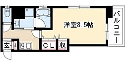 グランエターナ名古屋鶴舞 1Kの間取図画像