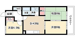 パティオ杁ヶ池 3DKの間取図画像