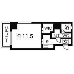 グランデ浅間町 1Kの間取図画像