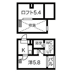 venusta 1Kの間取図画像