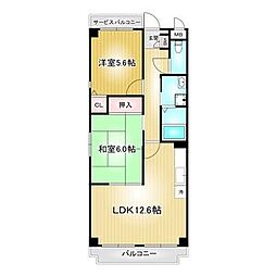 ピーナッツボーイ2 2LDKの間取図画像