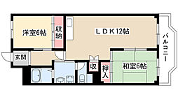 アメニティハウス 2LDKの間取図画像