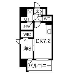 エスリード泉外堀通 1DKの間取図画像