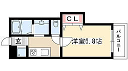 レヂデンスモン・プチ・パラディ 1DKの間取図画像