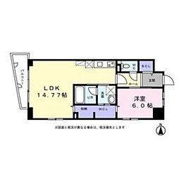 名駅南サクセス8 1LDKの間取図画像