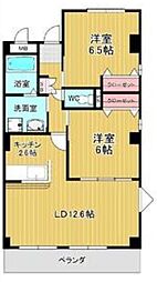 グローヴ大久手B 2LDKの間取図画像
