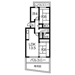 アーバンドエル藤ケ丘北2号棟 3LDKの間取図画像
