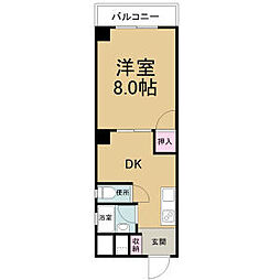 Wellbeing大須 1DKの間取図画像