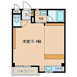ブローバルコート名西 ワンルームの間取図画像