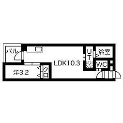 リバーサイドヴィラ瀬古 1LDKの間取図画像