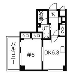 ガーディアン千代田 1DKの間取図画像