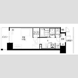 アモンリオブランシュ 1Kの間取図画像