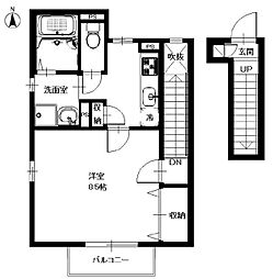 プチ・アルジャン2 1Kの間取図画像