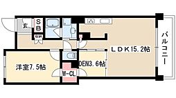 プライムメゾン御器所 1LDKの間取図画像