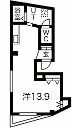 MaisonMirabelle ワンルームの間取図画像