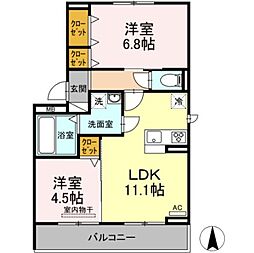 ローザビアンカ 2LDKの間取図画像
