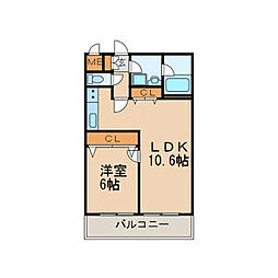 ESSE栄 1LDKの間取図画像