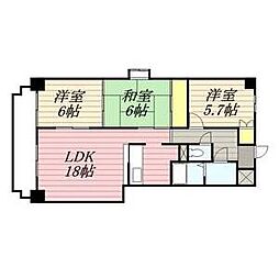 悠和苑 3LDKの間取図画像