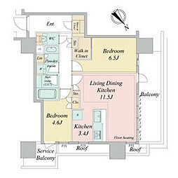 NAGOYAtheTOWER 2LDKの間取図画像