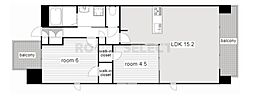 S-RESIDENCE茶屋ヶ坂EAST 2LDKの間取図画像
