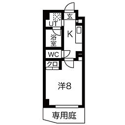 シテイライフ覚王山北 1Kの間取図画像