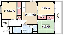 クリエイト富が丘 3DKの間取図画像