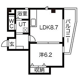 THERESIDENCEIMAIKENORTH 2Kの間取図画像