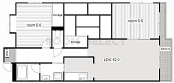 東栄ビル 3LDKの間取図画像